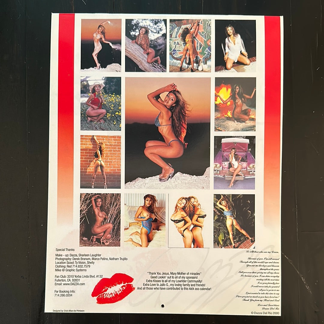 Original 2000 Signed Dazza Del Rio 'Millennium Girl' Calendar